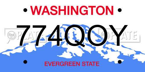 774QOY Washington License Plate