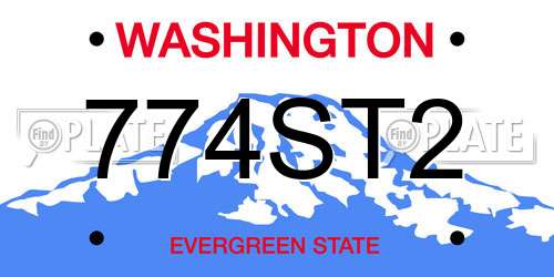 774ST2 Washington License Plate