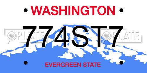 774ST7 Washington License Plate