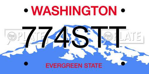 774STT Washington License Plate