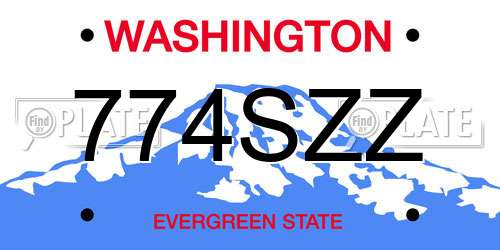 774SZZ Washington License Plate
