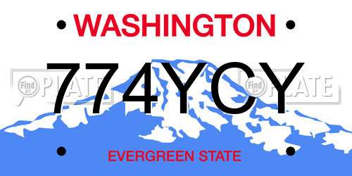 774YCY Washington License Plate