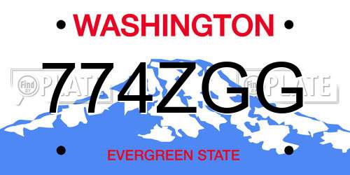 774ZGG Washington License Plate