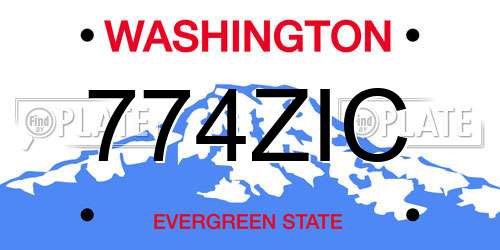 774ZIC Washington License Plate