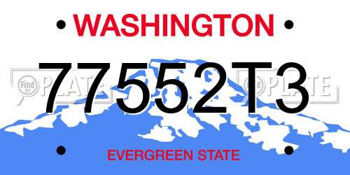 77552T3 Washington License Plate
