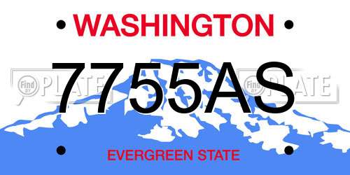 7755AS Washington License Plate