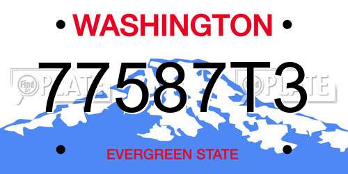 77587T3 Washington License Plate