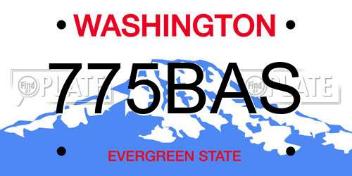 775BAS Washington License Plate
