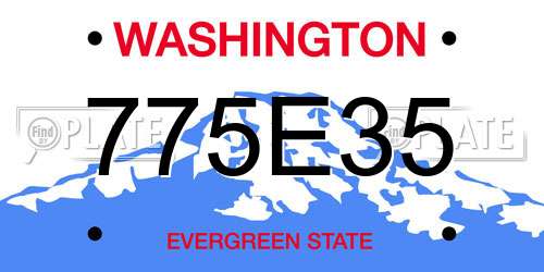 775E35 Washington License Plate