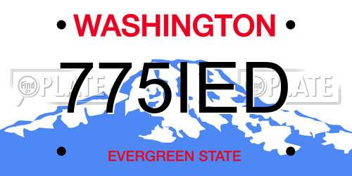775IED Washington License Plate