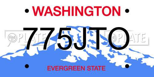 775JTO Washington License Plate