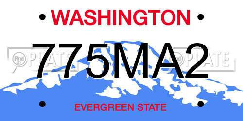 775MA2 Washington License Plate