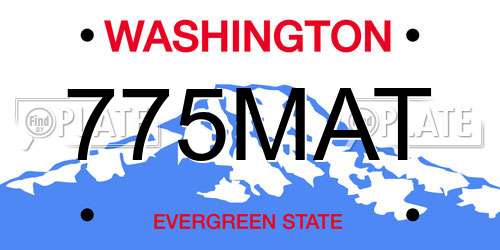775MAT Washington License Plate