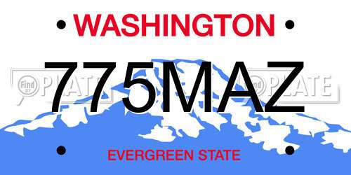 775MAZ Washington License Plate