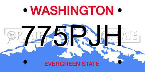 775PJH Washington License Plate