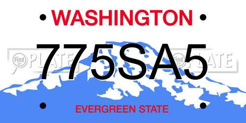 775SA5 Washington License Plate