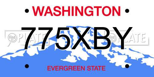 775XBY Washington License Plate