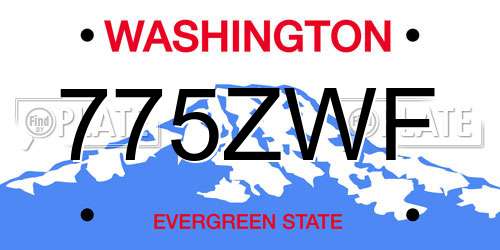 775ZWF Washington License Plate