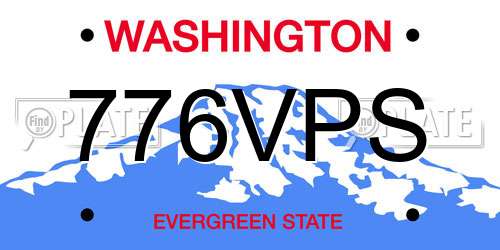 776VPS Washington License Plate