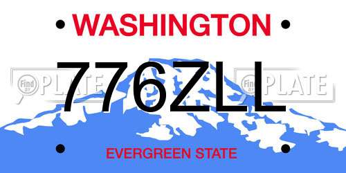 776ZLL Washington License Plate
