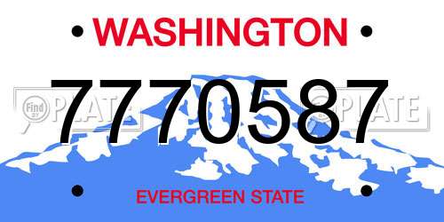 7770587 Washington License Plate