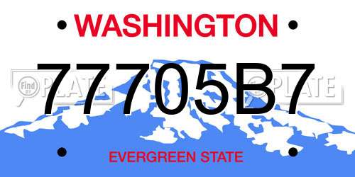 77705B7 Washington License Plate