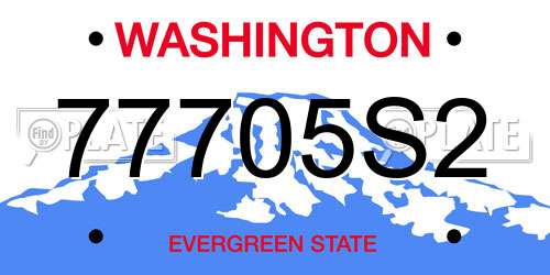 77705S2 Washington License Plate