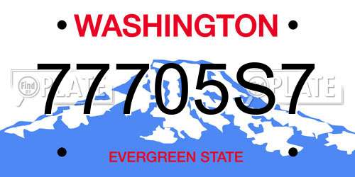77705S7 Washington License Plate