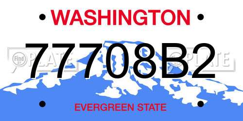 77708B2 Washington License Plate