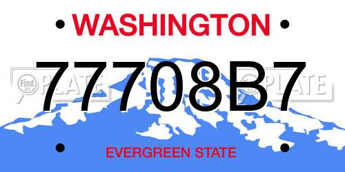 77708B7 Washington License Plate