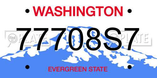 77708S7 Washington License Plate