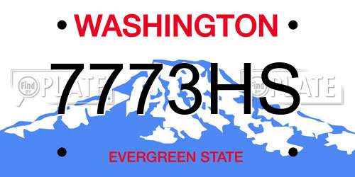 7773HS Washington License Plate
