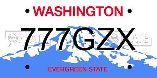 777GZX Washington License Plate