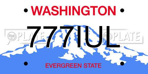 777IUL Washington License Plate