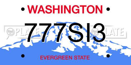 777SI3 Washington License Plate
