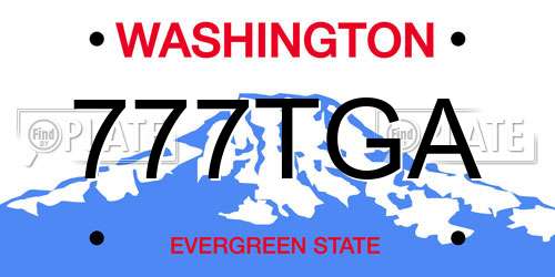 777TGA Washington License Plate