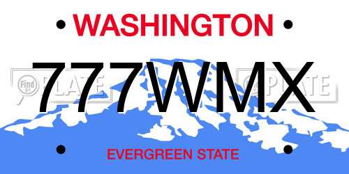 777WMX Washington License Plate