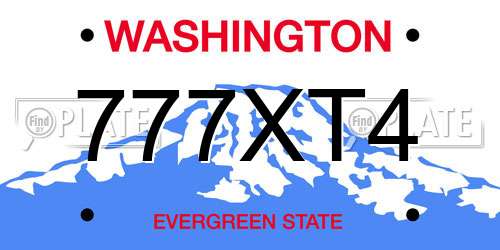 777XT4 Washington License Plate