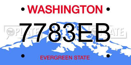 7783EB Washington License Plate
