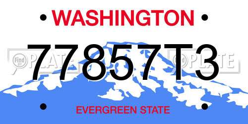 77857T3 Washington License Plate