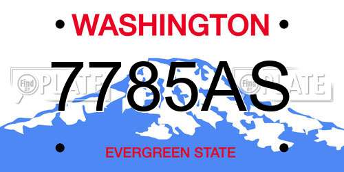 7785AS Washington License Plate