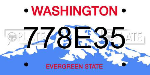 778E35 Washington License Plate
