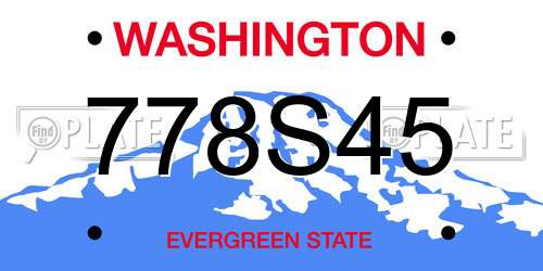 778S45 Washington License Plate