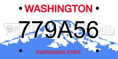 779A56 Washington License Plate