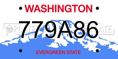 779A86 Washington License Plate