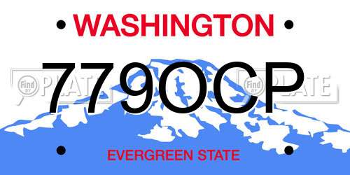 779OCP Washington License Plate