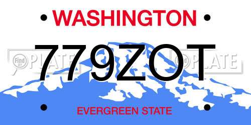 779ZOT Washington License Plate
