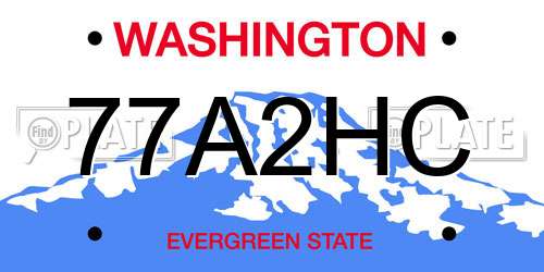 77A2HC Washington License Plate
