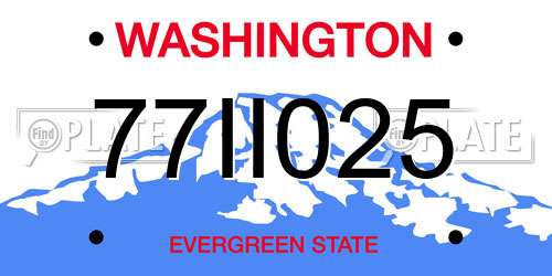 77II025 Washington License Plate