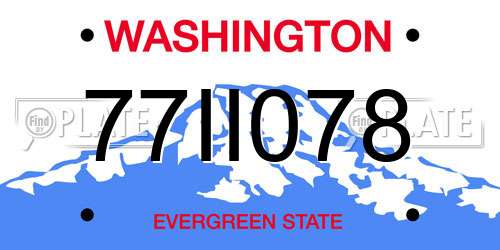 77II078 Washington License Plate